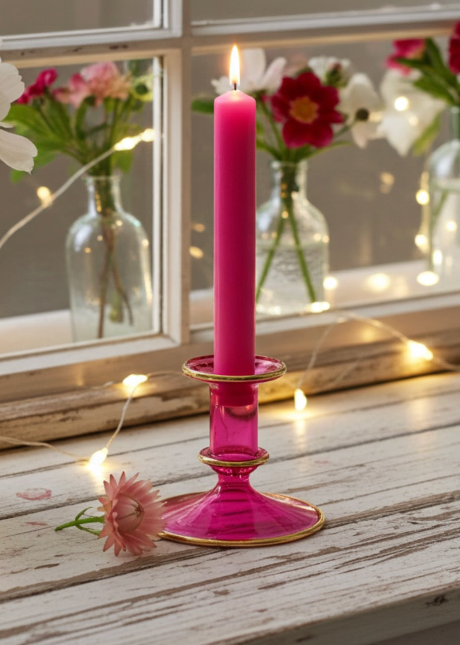 Salma Candlestick - Hot Pink