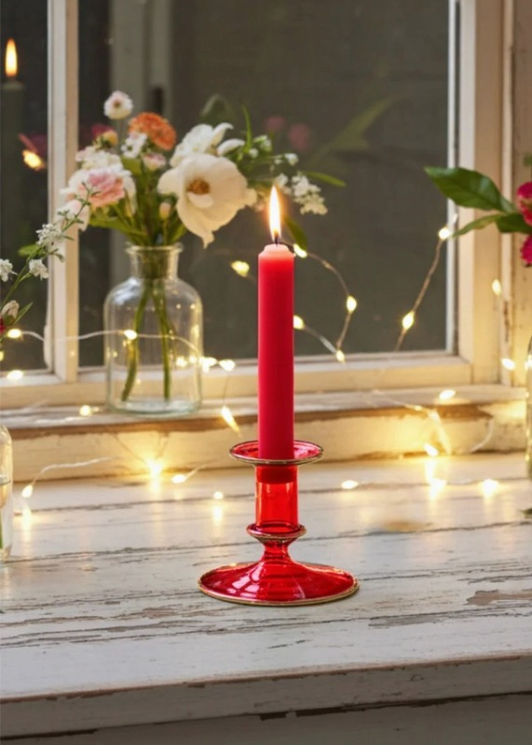 Salma Candlestick - Red