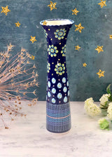 Tall Twisty Vase  - Midnight Blue