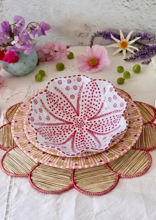 Pasta Bowl - White & Red