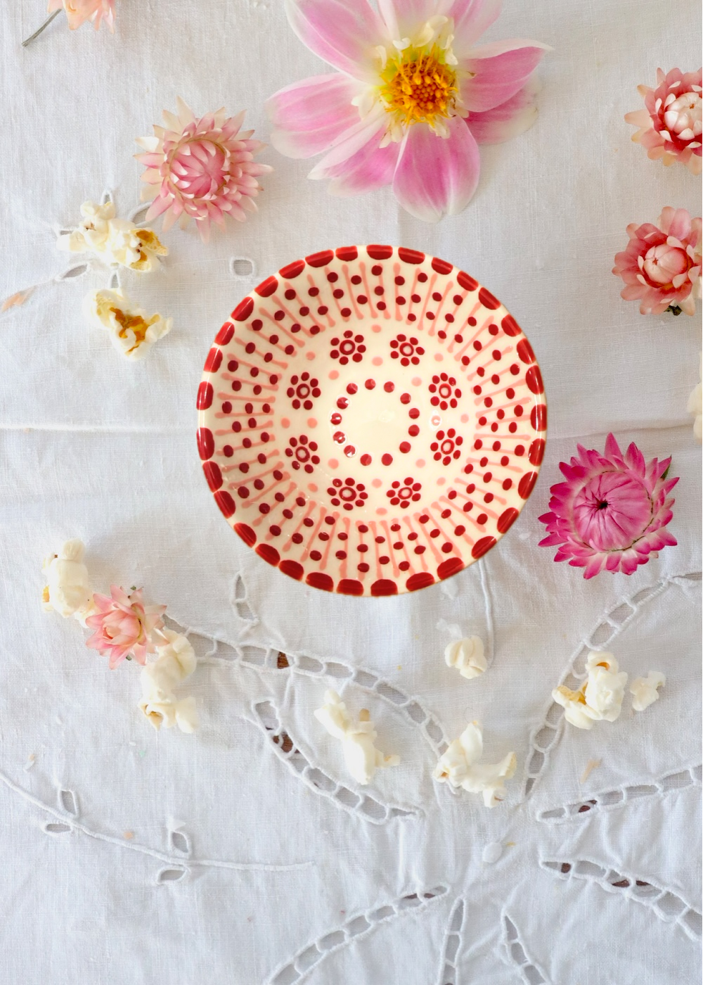 Salt Dish -  Red & White