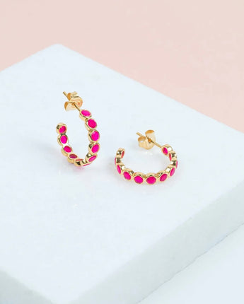 Ortigia Fuchsia Chalcedony Hoop Earrings