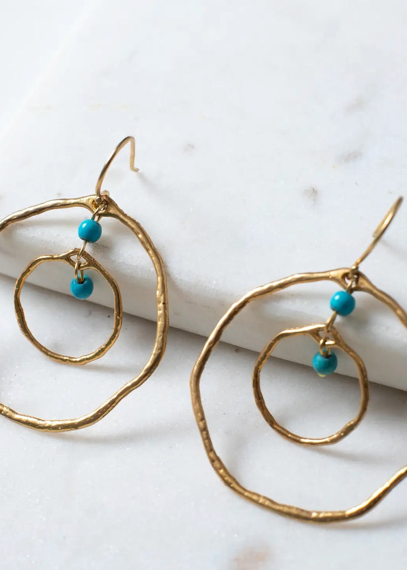 Turquoise Double Pivot Earrings
