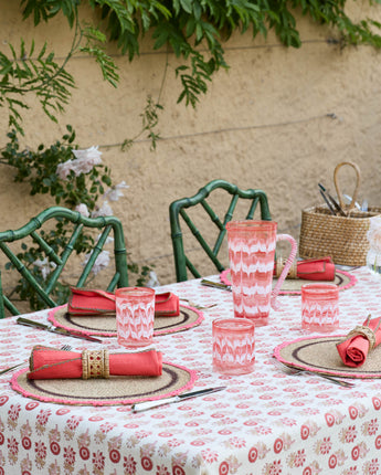Set of 4 Crochet Trim Seagrass Placemats