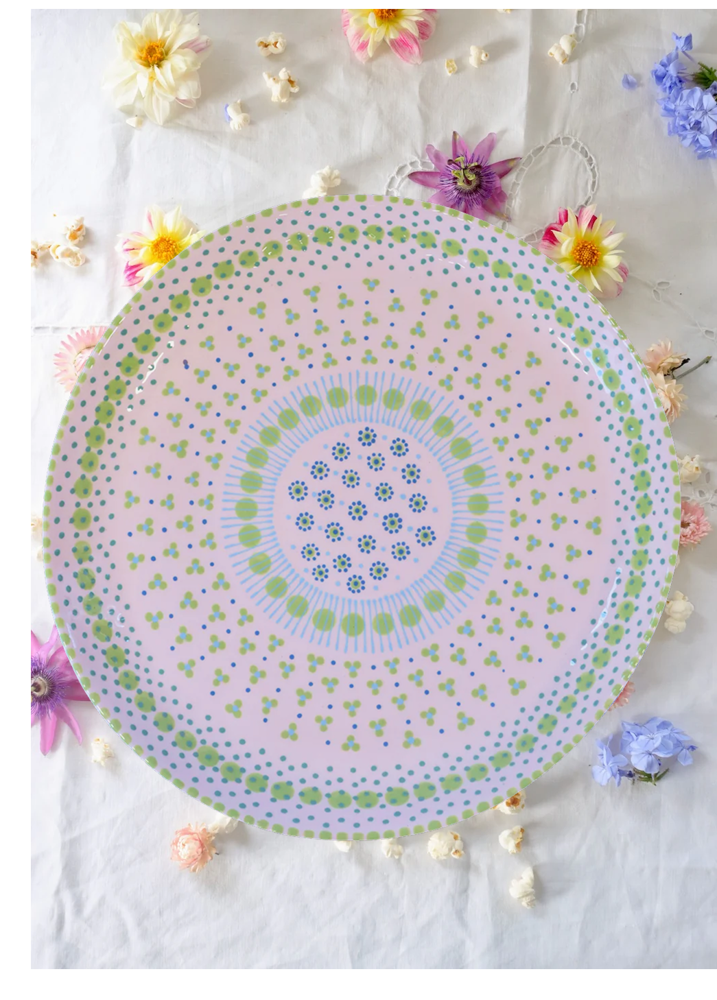 Round Serving Platter - Pale Pink 2