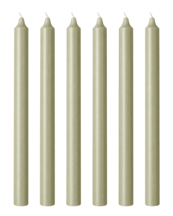 Set of 6 Straight Candles - Khaki