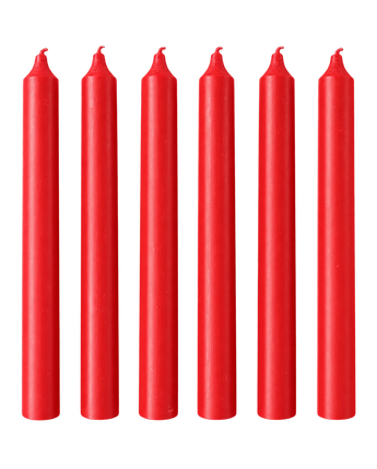 Set of 6 Straight Candles - Red