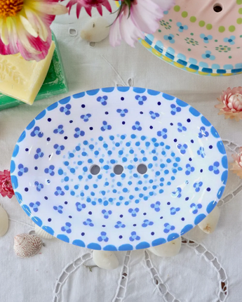 Soap Dish White & Blue 2