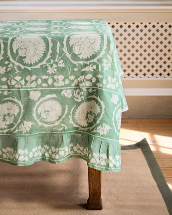 Suzani Print Linen Tablecloth