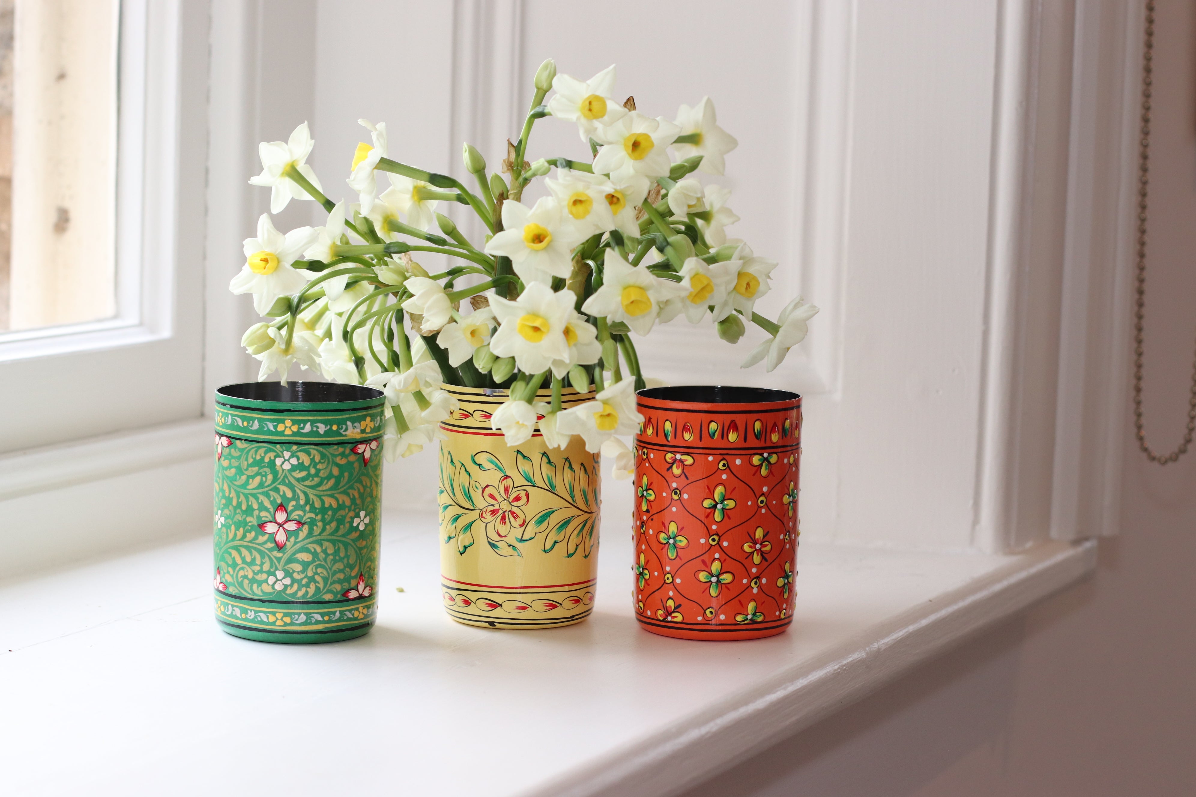 Brush Pot-  Orange