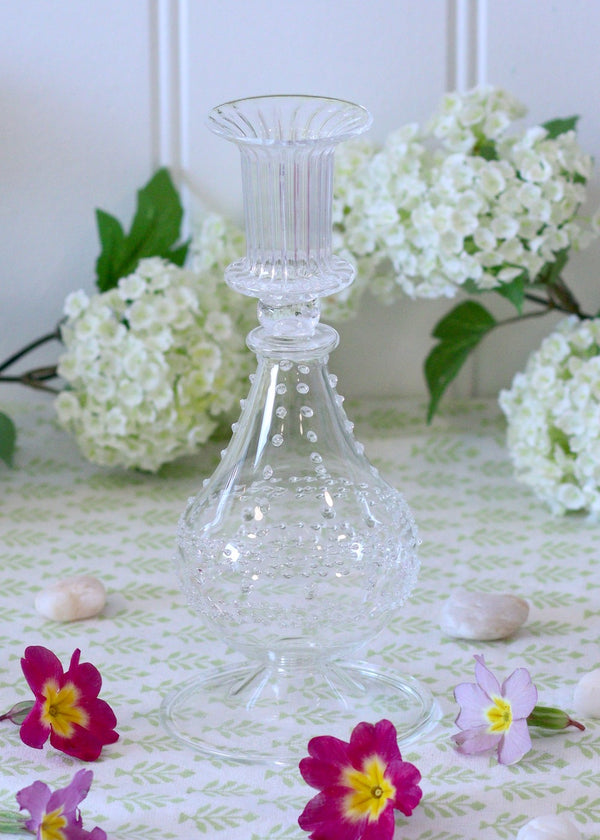 Saffi Glass Candlestick - Clear