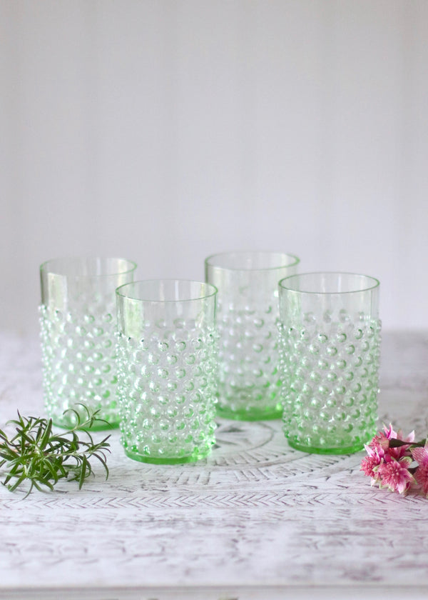 Hobnail Tumbler Light Green - SET OF 4
