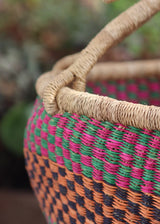 Market Basket - Pink Green Orange & Navy Checkerboard