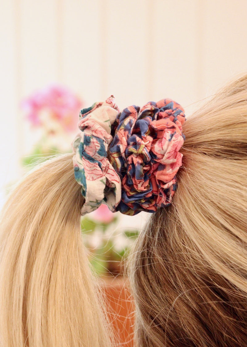 Fabric Hair Scrunchies- Set Of 3 Pinks Scrunchies
