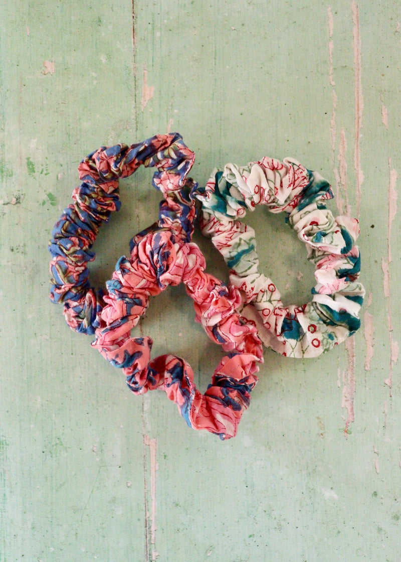 Fabric Hair Scrunchies- Set Of 3 Pinks Scrunchies