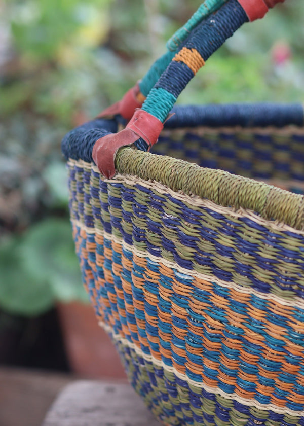 Market Basket - Navy & Lime with Orange