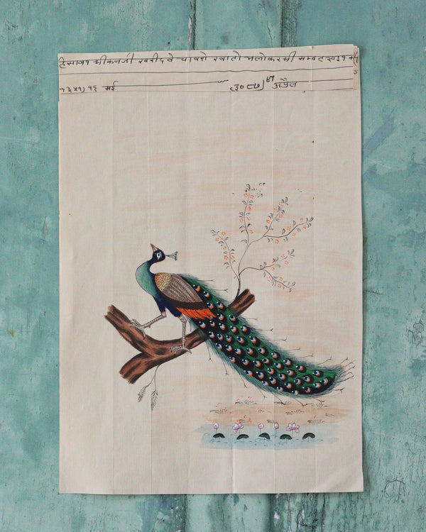 Indian Bird Painting Peacock 2