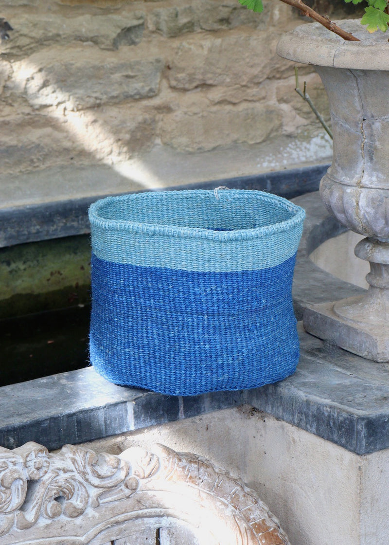 Tofauti Baby Blue and Tranquil Blue Woven Storage Basket *2 MEDIUM & 1 SMALL REMAINING
