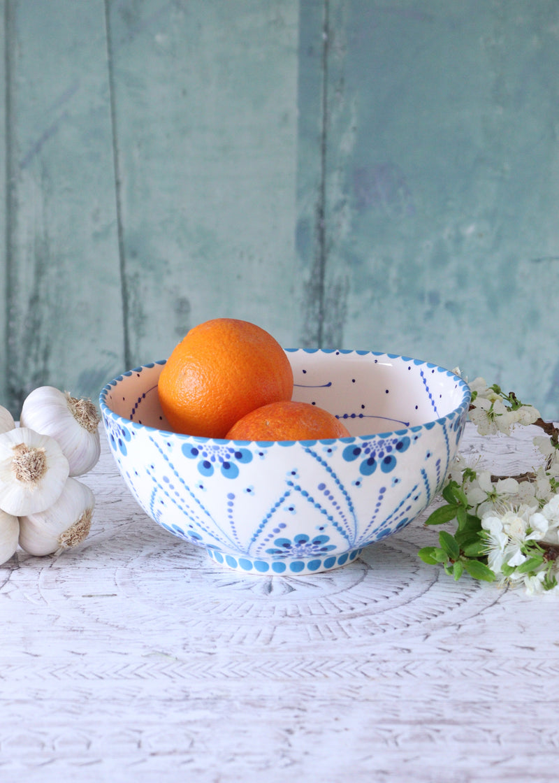 Fruit Bowl - White and Blue