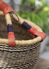Market Basket - Natural & Navy Thin Stripe