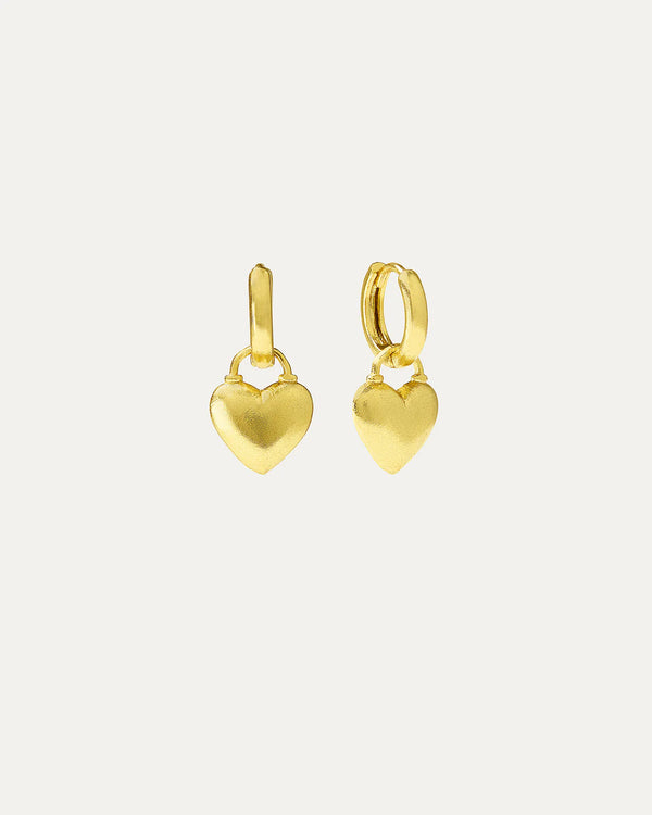 Niko Heart Huggie Hoop Earrings